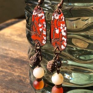 Cherry Blossom Copper Earrings